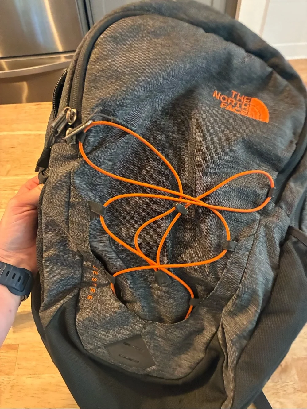 The North Face Jester Backpack Black Grey FlexVent Laptop Bag Bungee Hiking